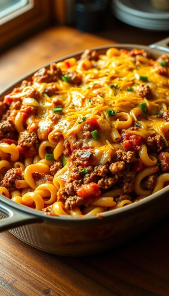Cheeseburger pasta casserole