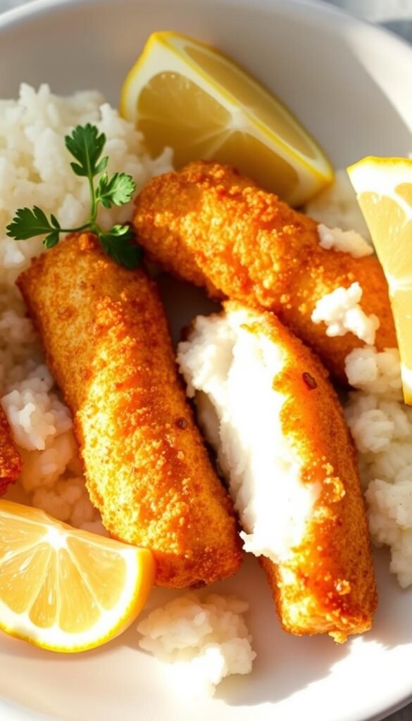 baked tilapia fish sticks protein kids recipe taste meal toddlers little ones rice ones