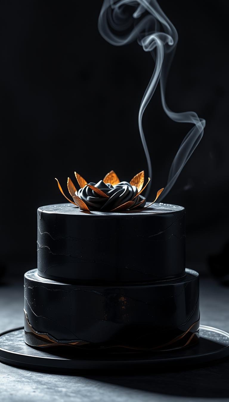 birthday cake aesthetic black