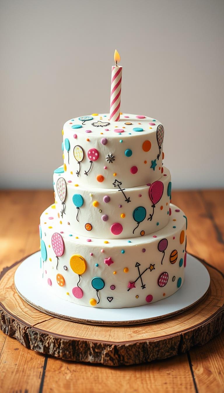 birthday cake doodle