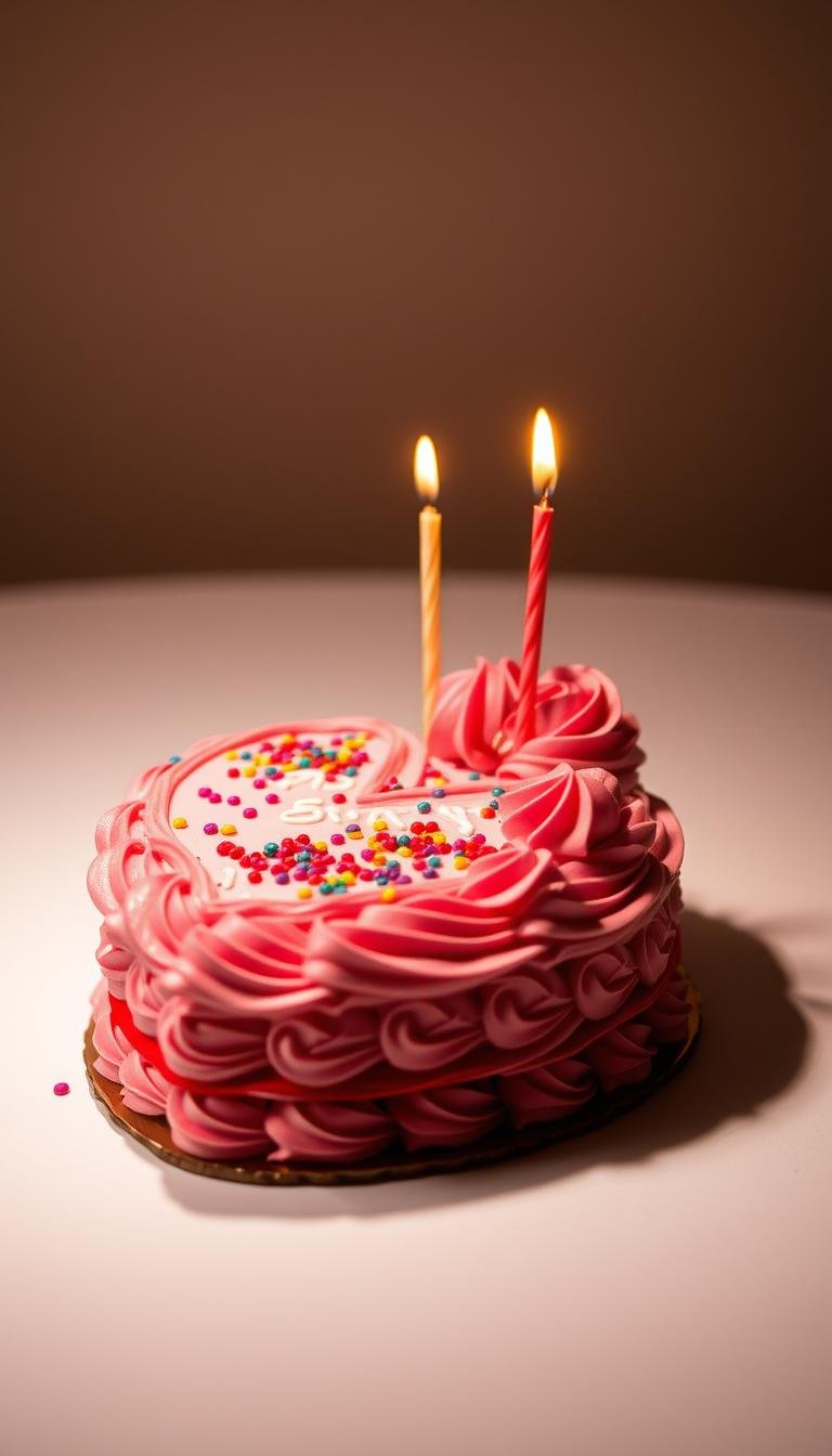 birthday cake heart