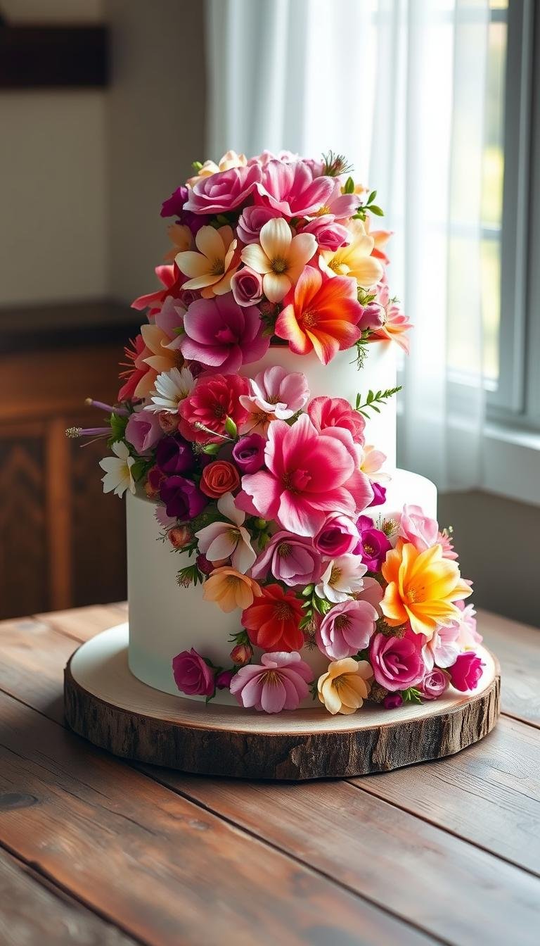 birthday cake with flowers