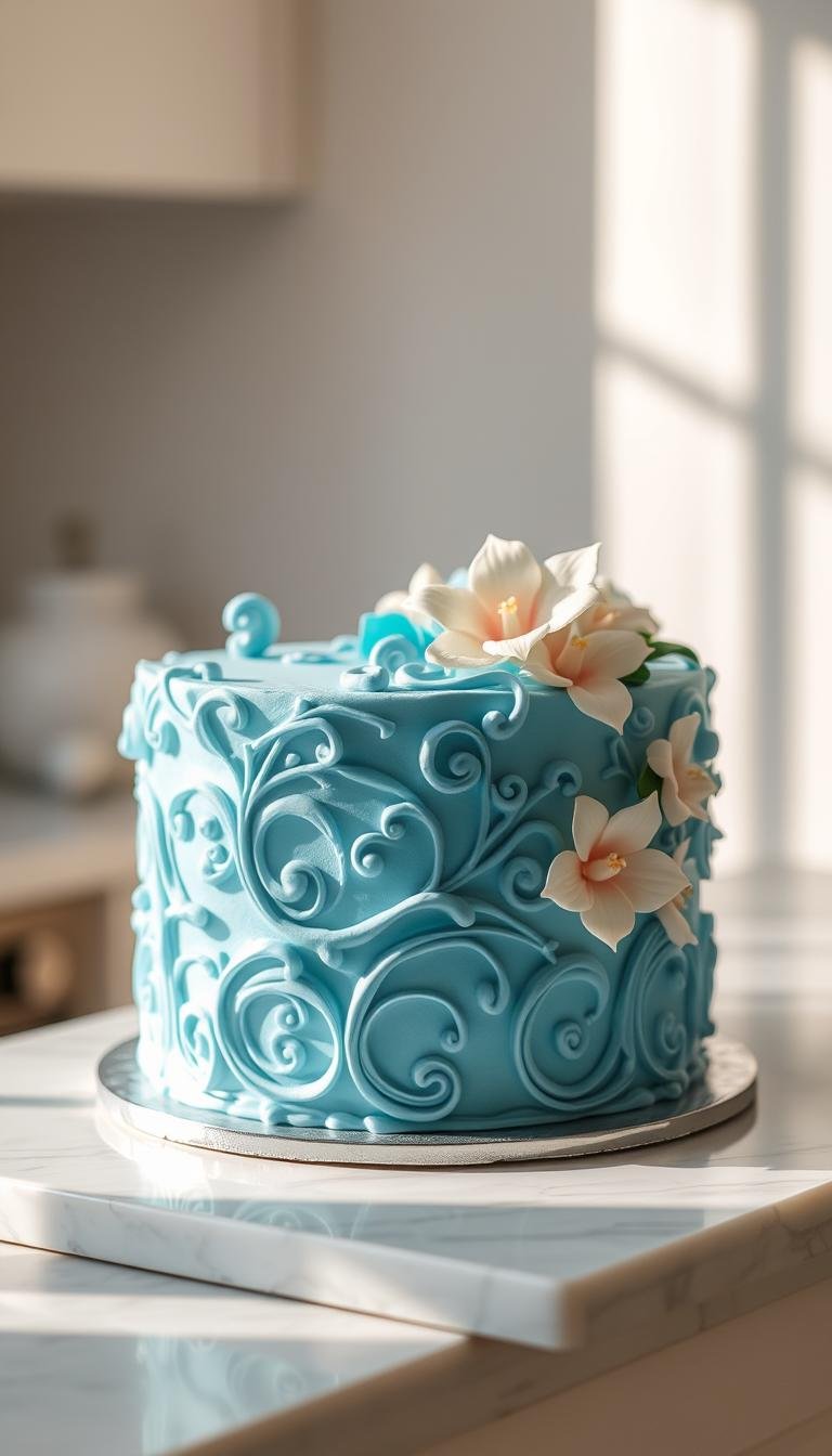 blue birthday cake