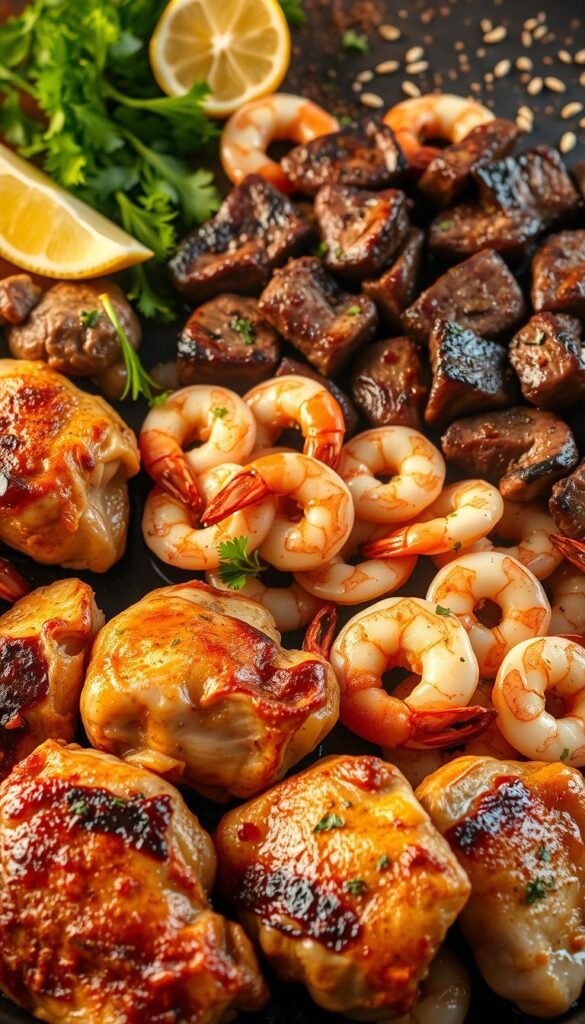 chicken beef shrimp favorites