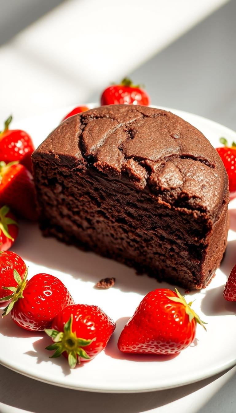 chocolate cake with strawberries