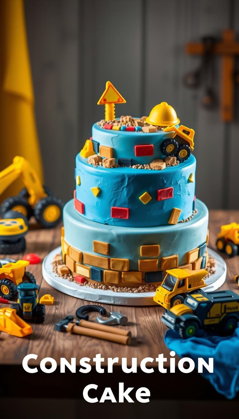construction birthday cake