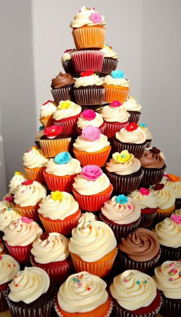 cupcake tower desserts
