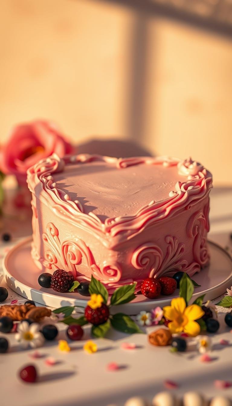 heart birthday cake