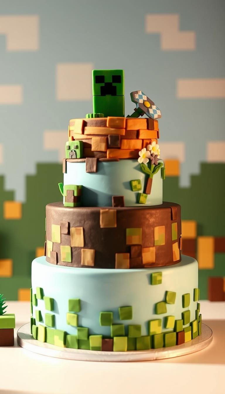 minecraft birthday cake