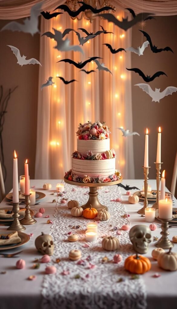 pastel Halloween party table