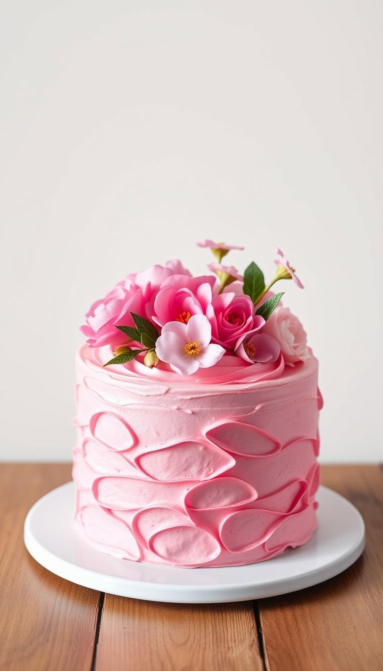 pink birthday cake