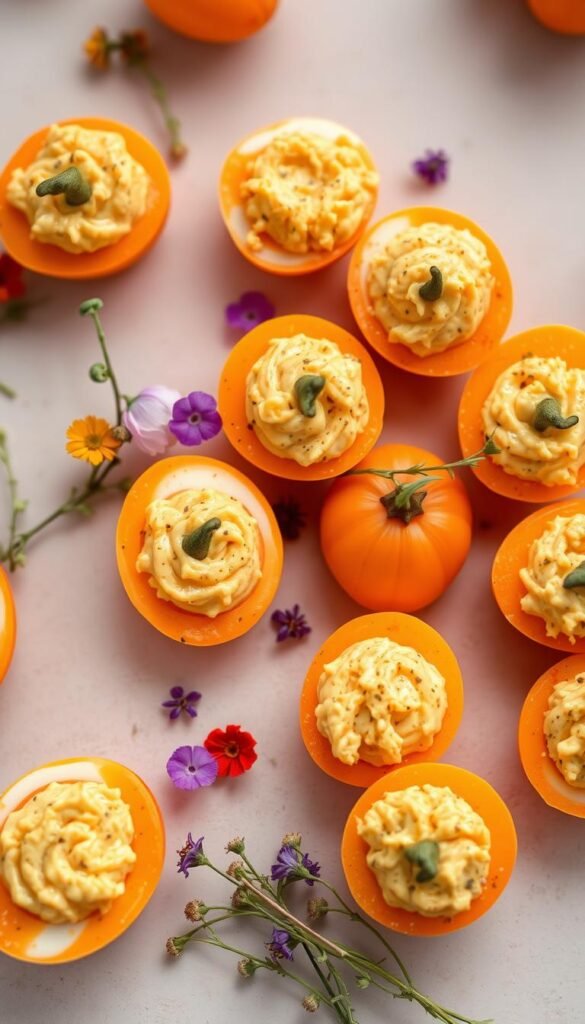 pumpkin deviled eggs