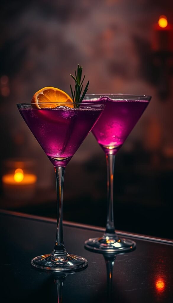 purple and orange cocktails