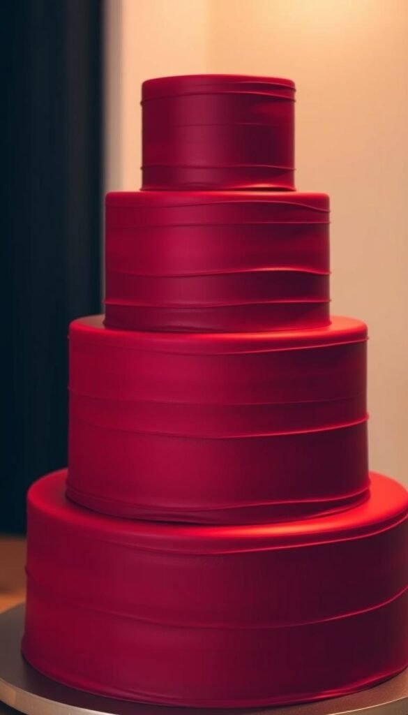 red fondant cake
