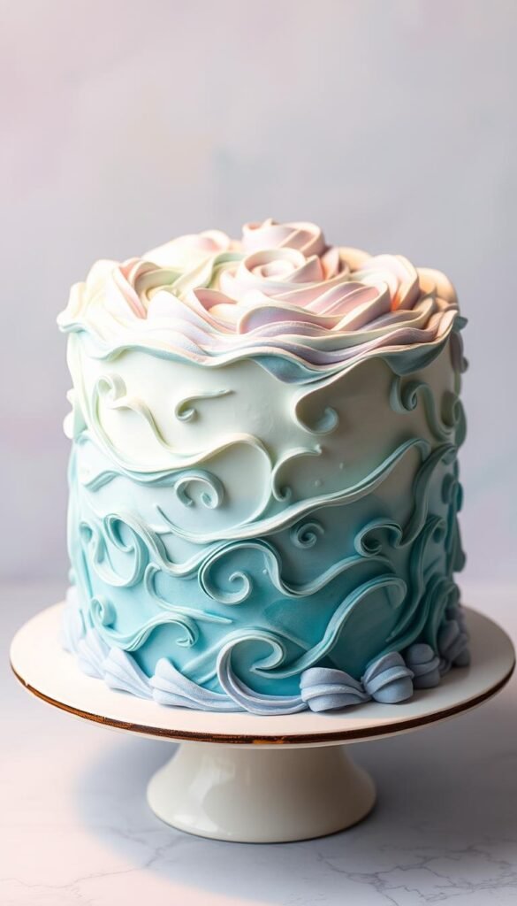reverse creaming mermaid birthday cake