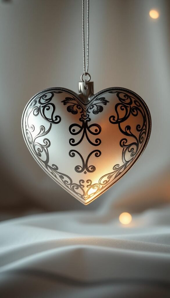 silver elegance heart-shaped