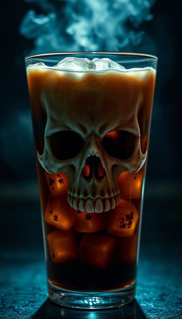 skull ice coffee