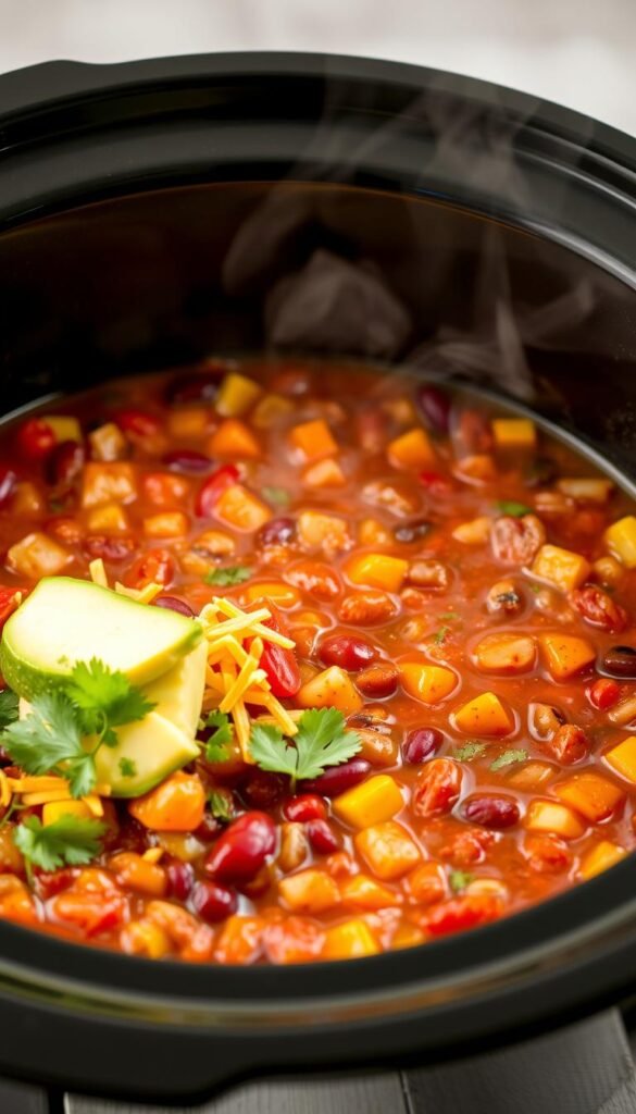 slow cooker vegetarian chili