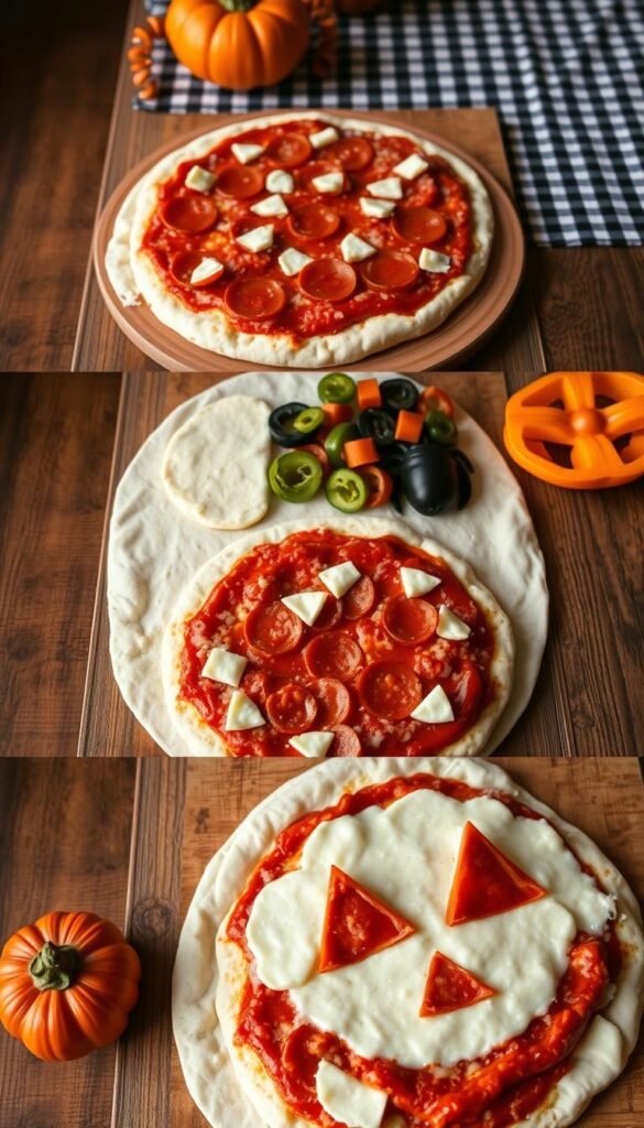 step-by-step halloween pizza