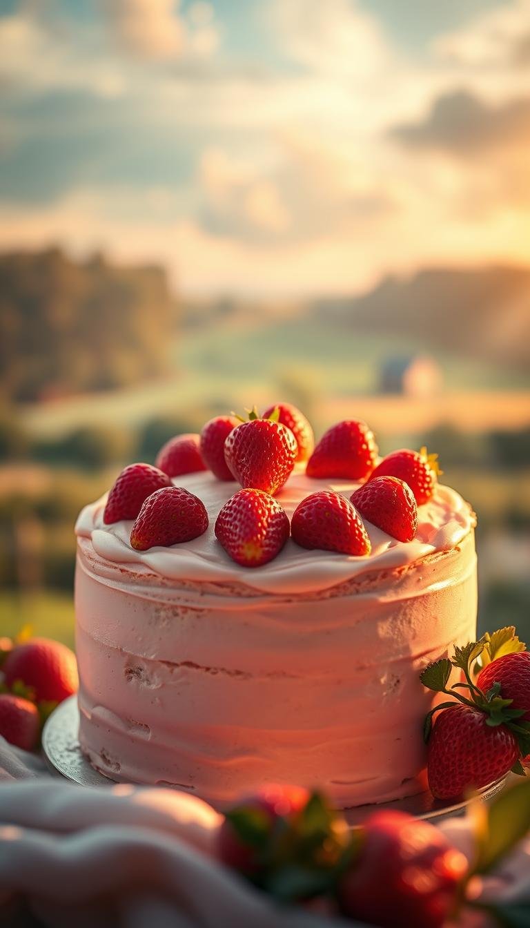 strawberry cake aesthetic