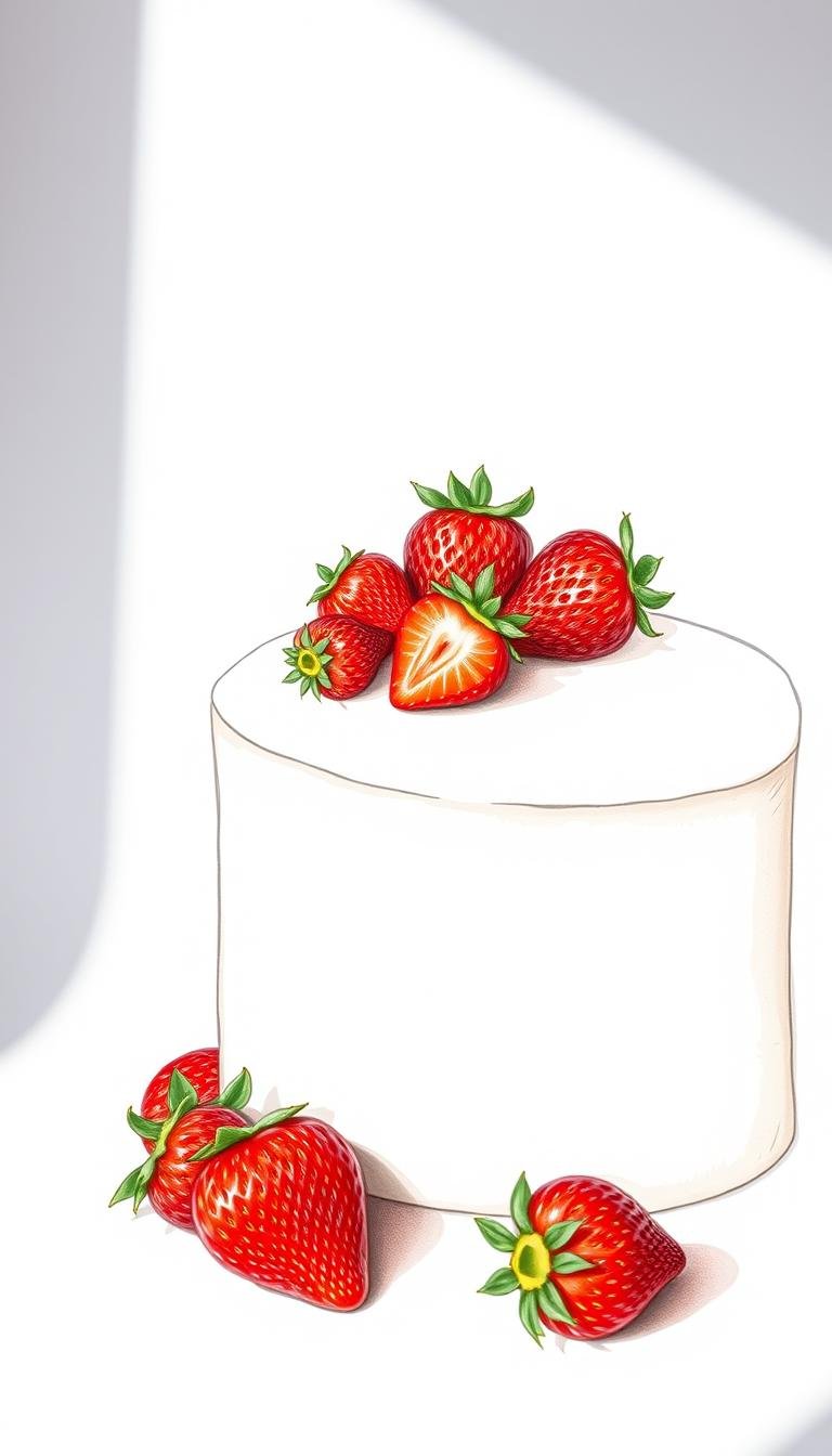 strawberry cake drawing