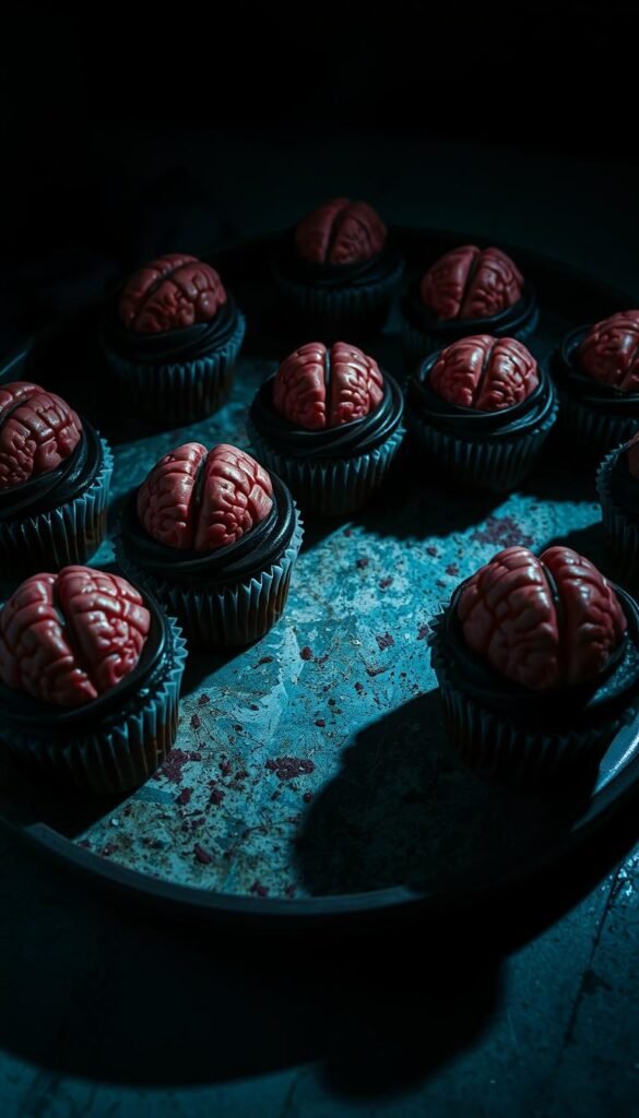 zombie brains cupcakes
