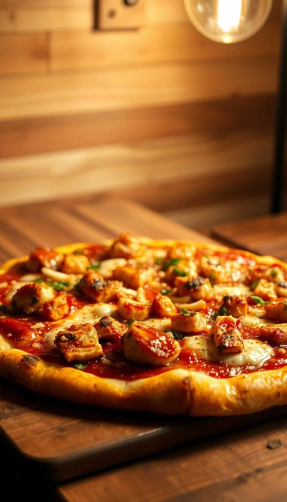 BBQ Chicken Garlic Bread Pizza