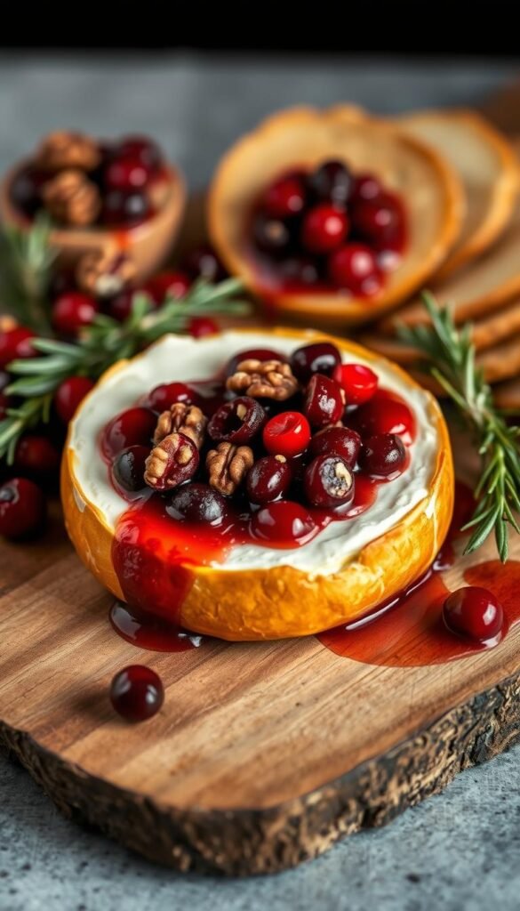Baked Brie with Cranberry and Walnuts