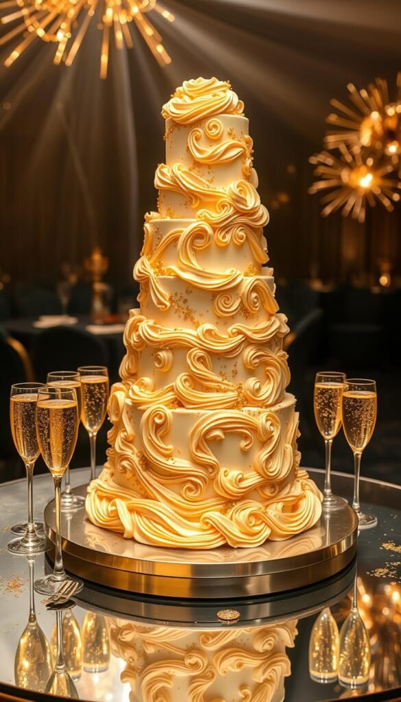 Champagne and Gold Celebration Cake