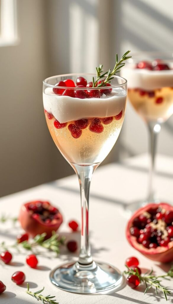 Champagne and Pomegranate Jelly Parfaits