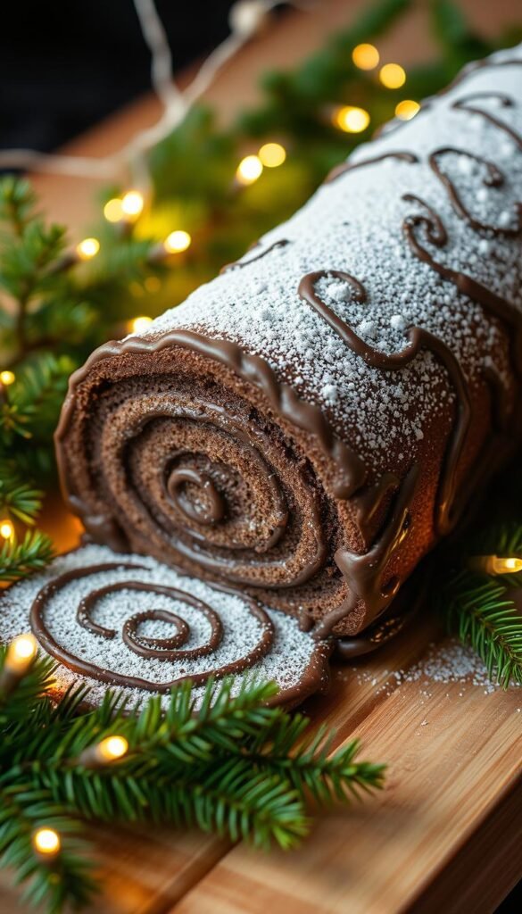 Chocolate Yule Log decoration