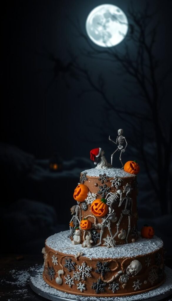 Christmas and Halloween fusion cake