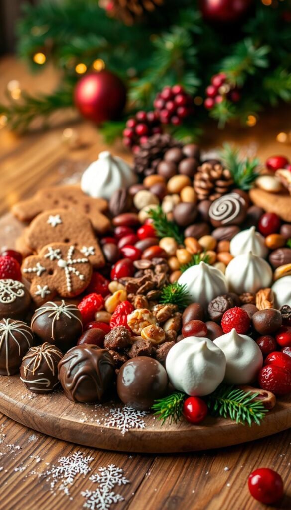 Christmas dessert charcuterie board color coordination Christmas dessert charcuterie board color coordination