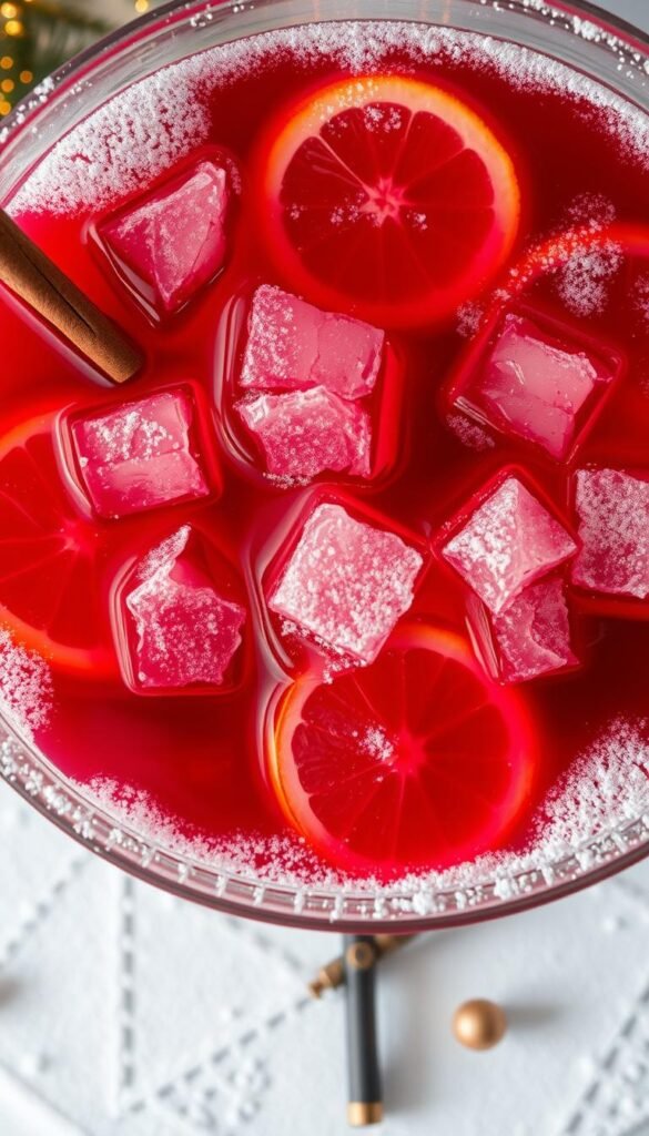 Christmas punch with ice