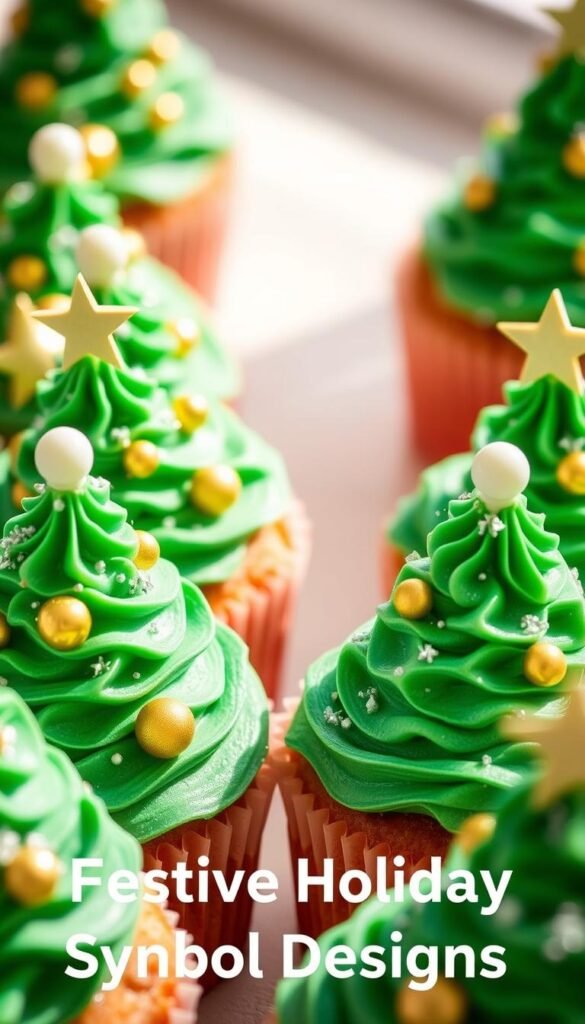 Christmas tree cupcakes