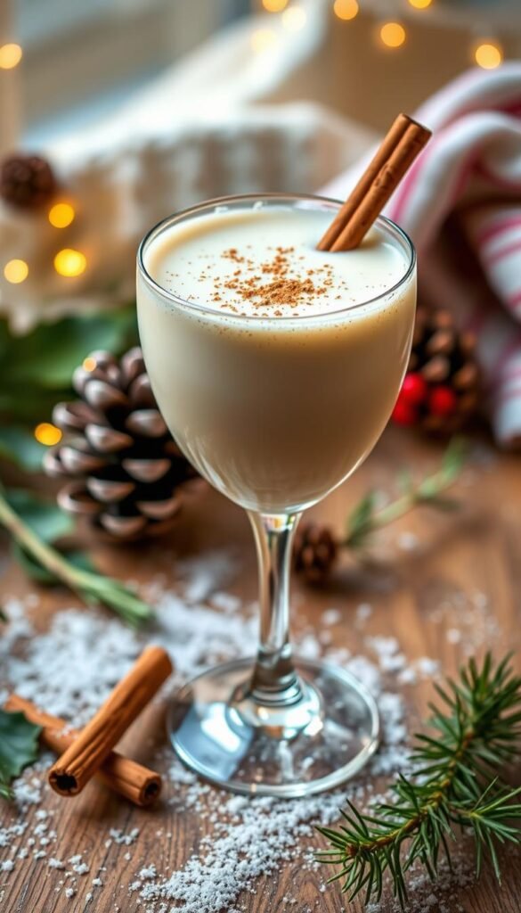 Creamy Vanilla Eggnog Mocktail