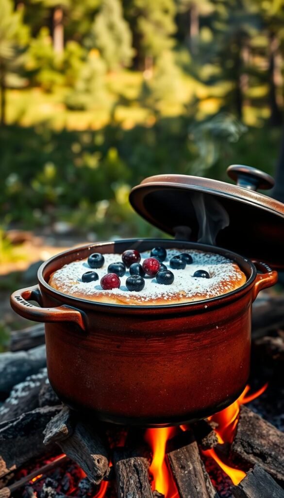Dutch Oven Blueberry Pancake Cake Dutch Oven Blueberry Pancake Cake