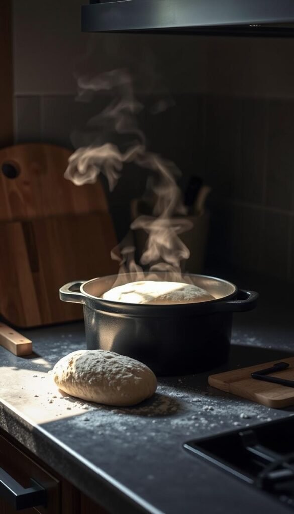 Dutch oven bread preheating process