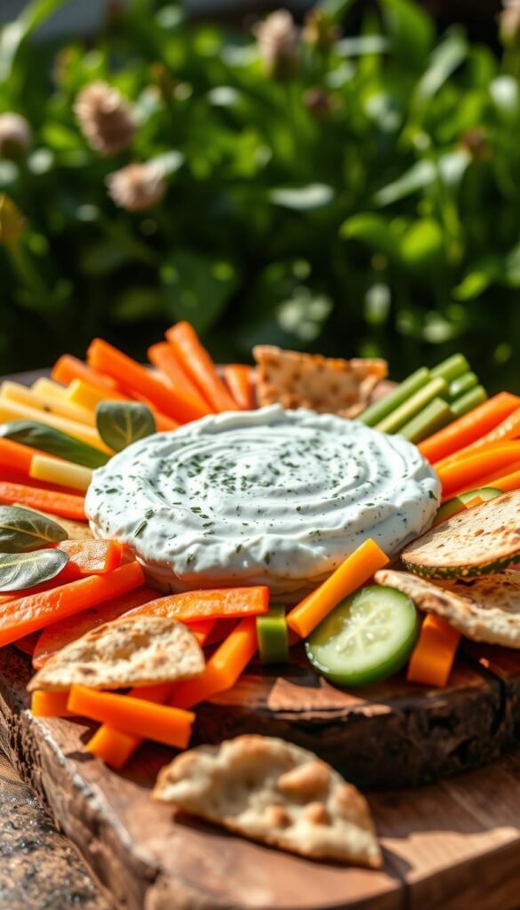 Greek Yogurt Spinach Dip with Vegetables