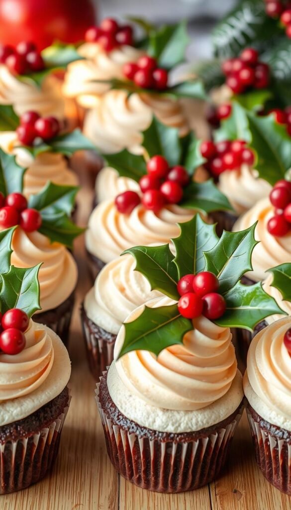 Holly Berry Cupcakes