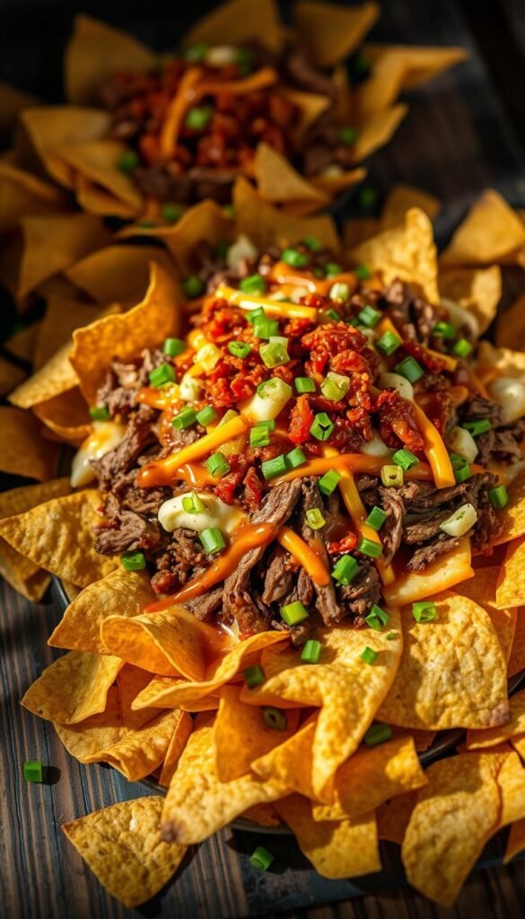 Korean BBQ Brisket Nachos
