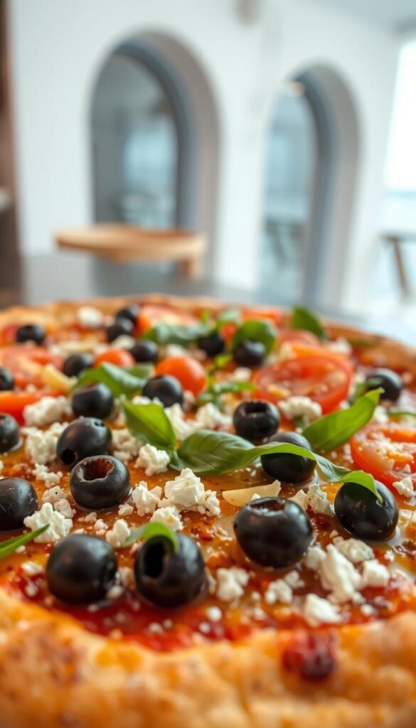 Mediterranean Garlic Bread Pizza