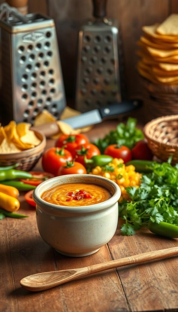 Mexican corn dip preparation equipment