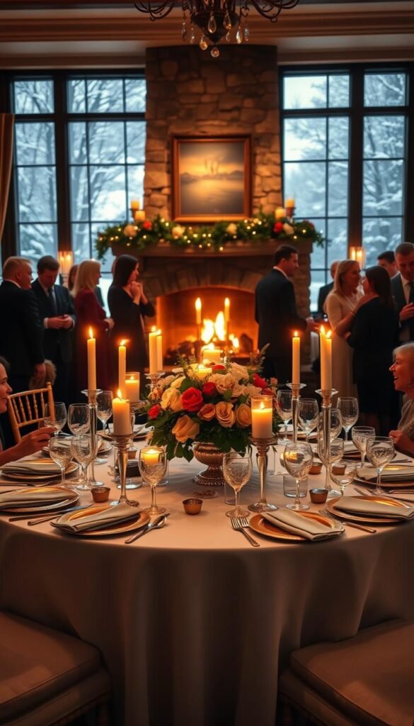 New Year's Eve dinner party atmosphere