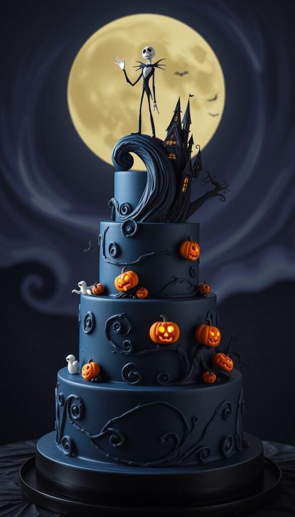 Nightmare Before Christmas tiered cake