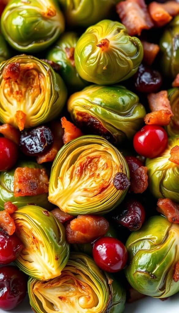 Roasted Brussels Sprouts with Bacon and Cranberries Roasted Brussels Sprouts with Bacon and Cranberries