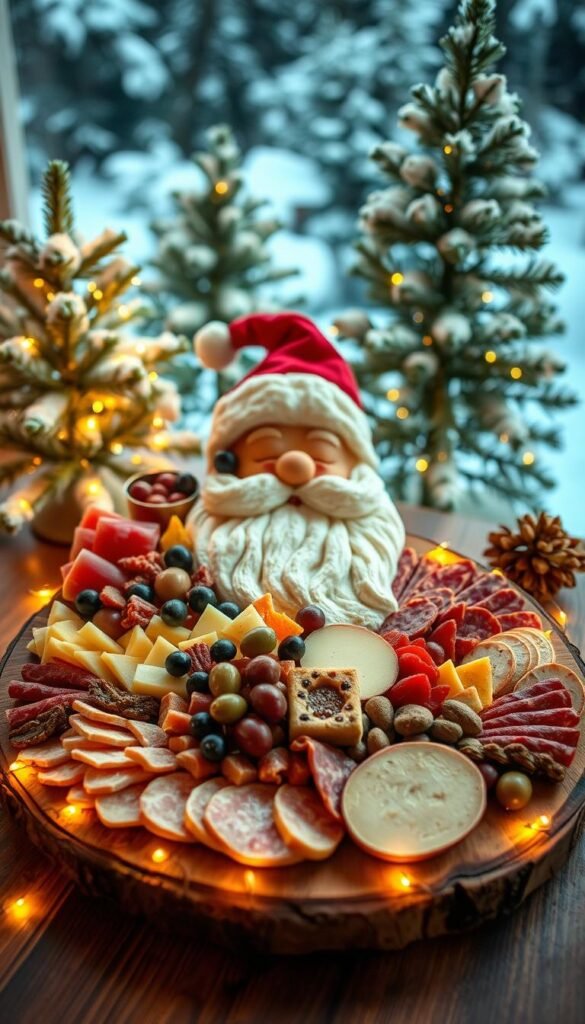 Santa Claus-Shaped Charcuterie Board