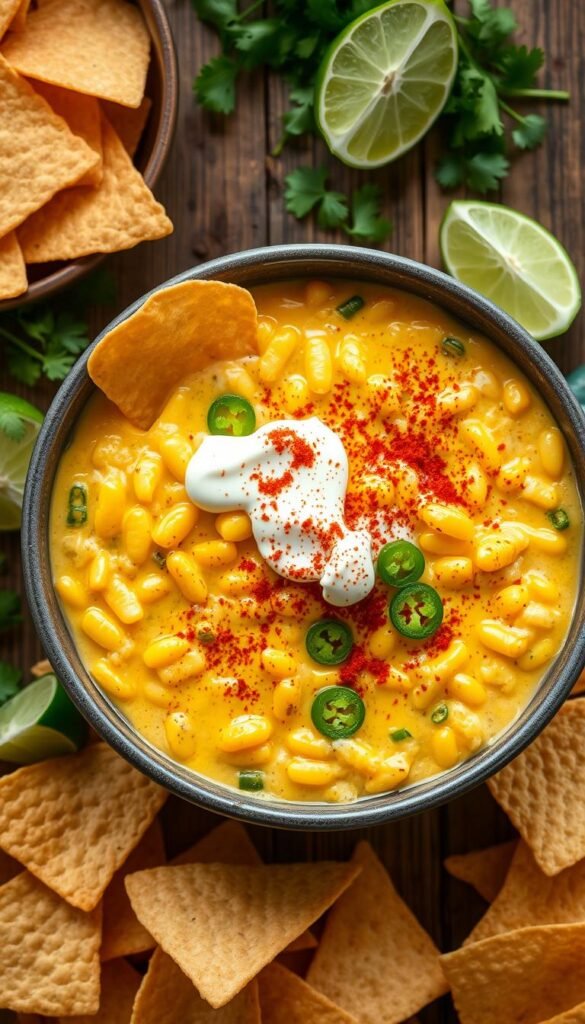 Spicy Jalapeño Elote Corn Dip