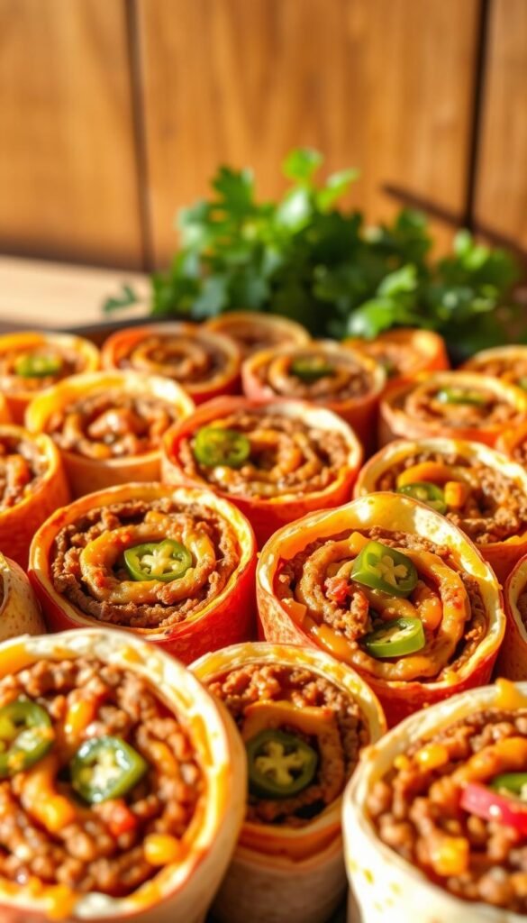 Spicy Mexican Pinwheels Spicy Mexican Pinwheels