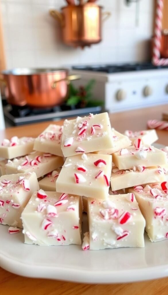 White Chocolate Peppermint Bark Bites